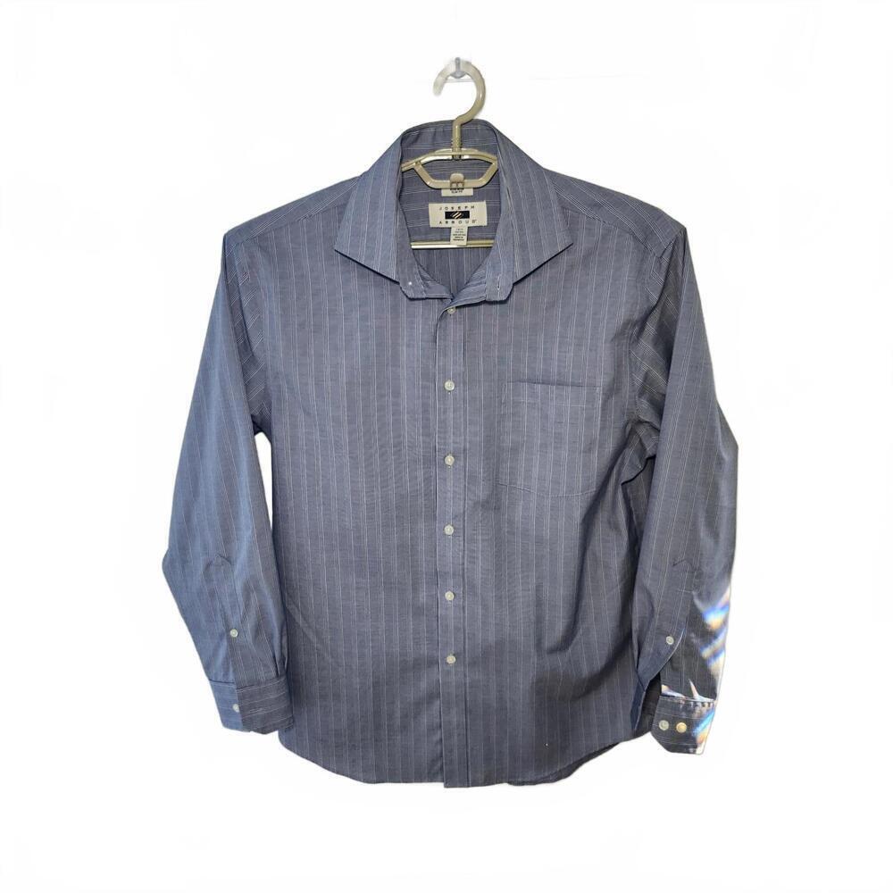 Joseph Abboud Men's Non-Iron Slim Fit Dress Shirt Size 16.5 32/33 Blue Cotton